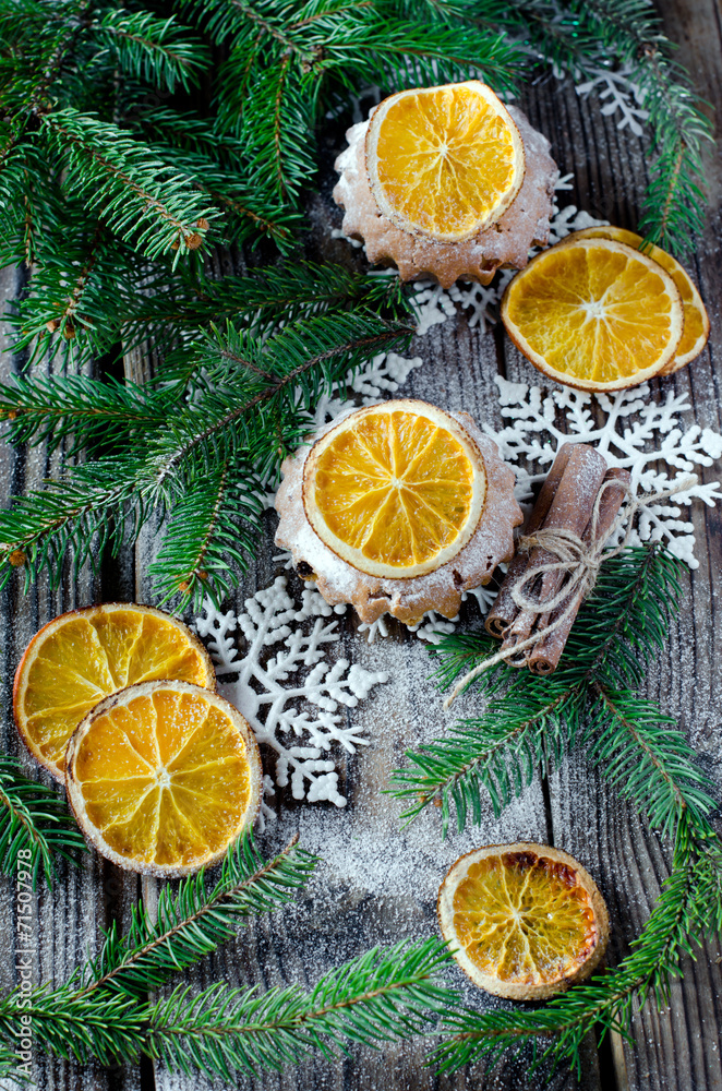 Christmas muffins with candied fruit Christmas muffins with candied fruit