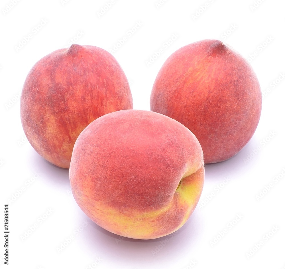 Ripe peach fruit isolated on white background Ripe peach fruit isolated on white background