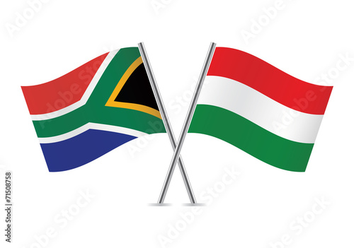 Free Download Hungarian and South African flags. Vector illustration. - GFXLoad