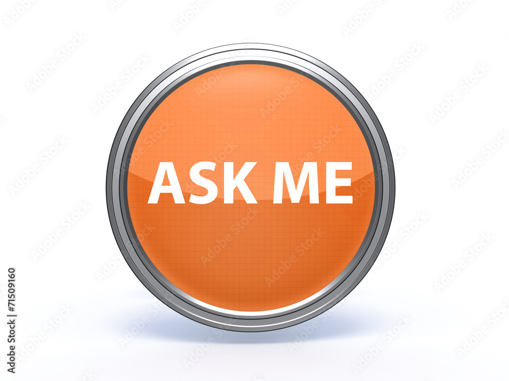 ask me circular icon on white background ask me circular icon on white background