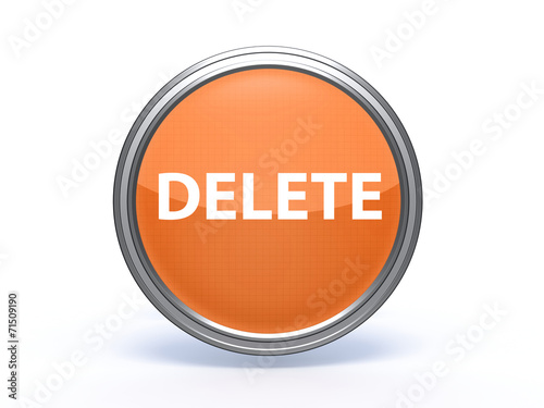 delete circular icon on white background