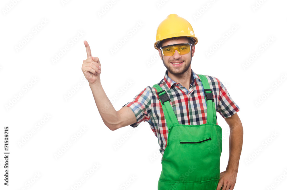 Industrial worker isolated on the white background