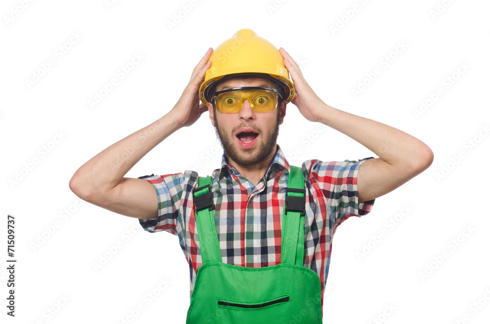 Industrial worker isolated on the white background