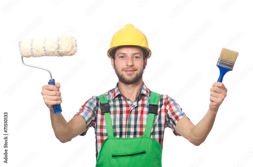 Industrial worker isolated on the white background