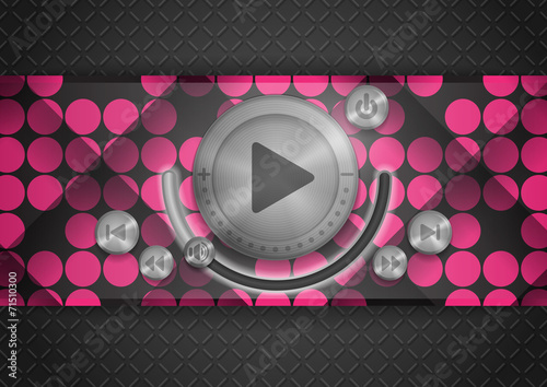 Abstract Technology App Icon With Music Button