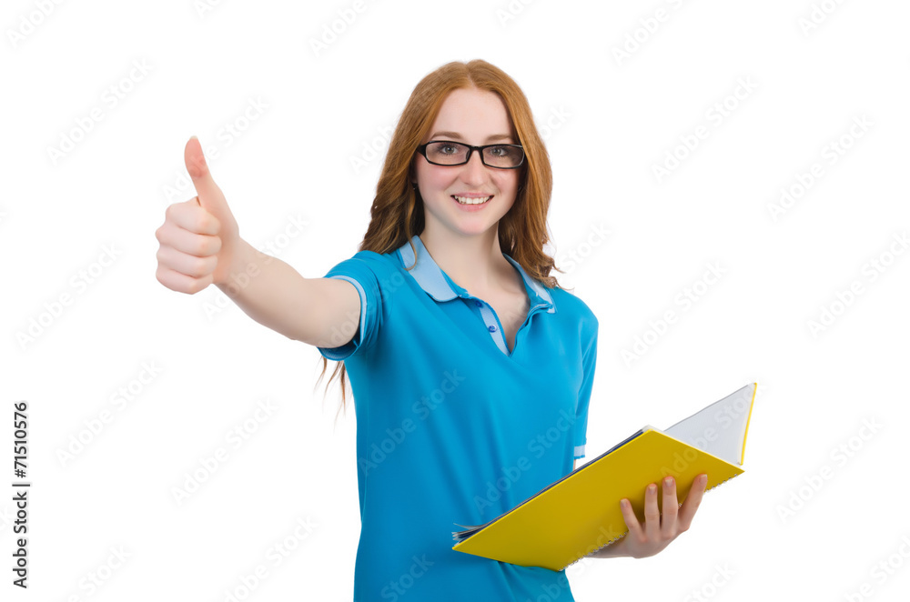 Young student isolated on white Young student isolated on white