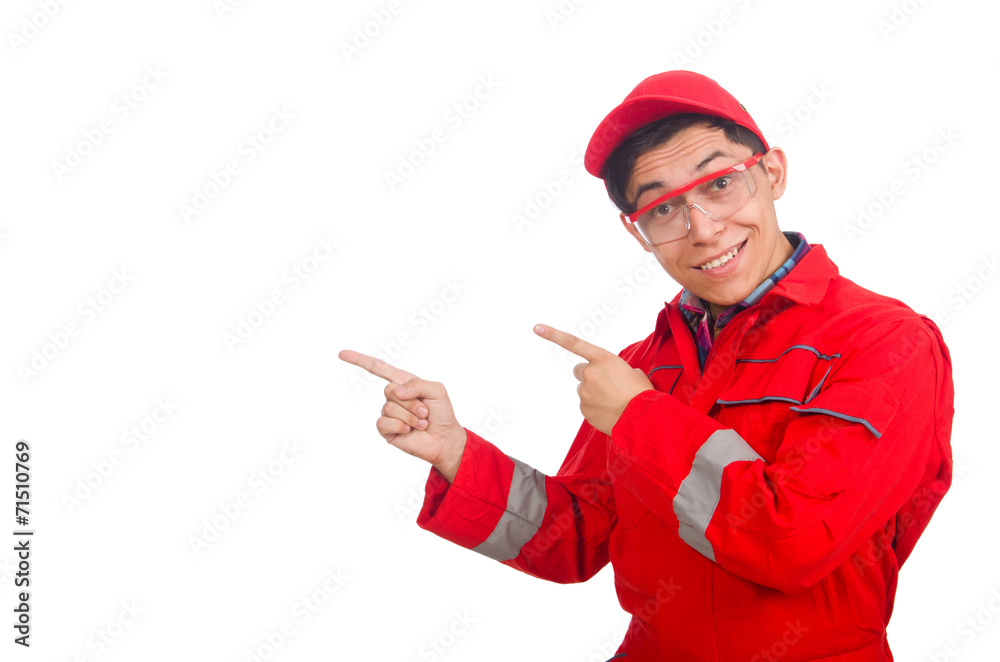 Industrial worker isolated on the white background