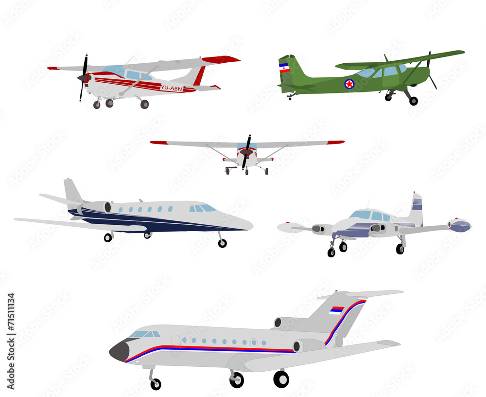airplanes illustration - vector