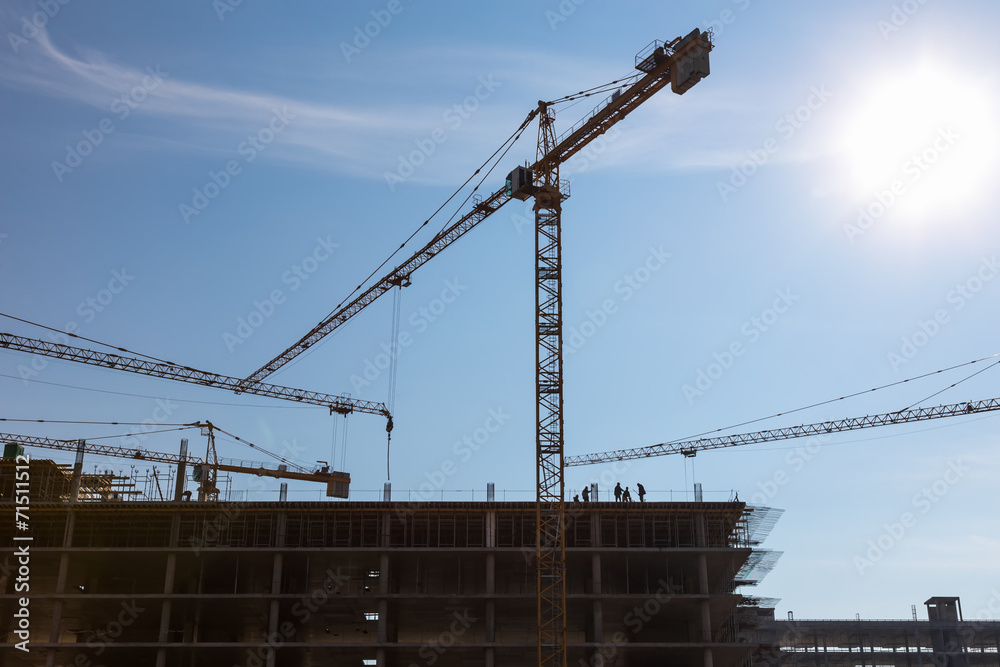 Building crane on construction Building crane on construction