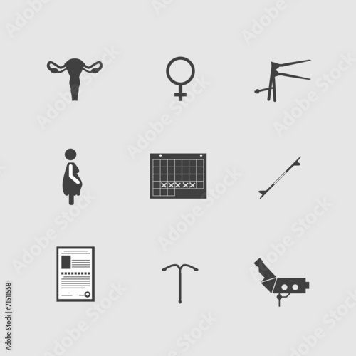 Vector icons for gynecology