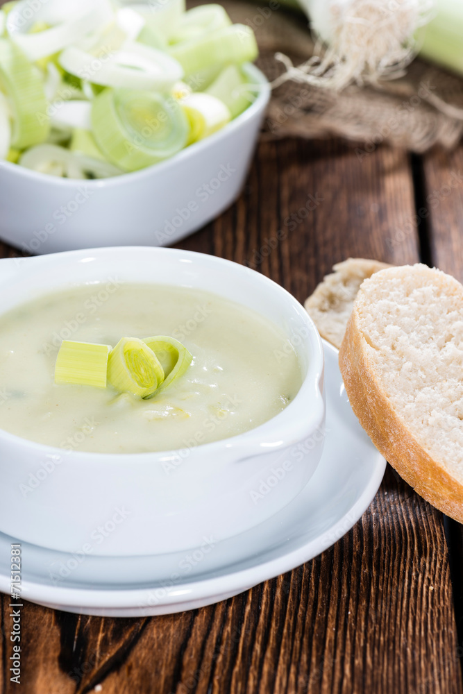 Portion of Leek Soup Portion of Leek Soup