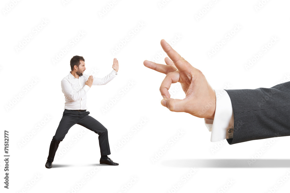 angry man ready for fight with boss