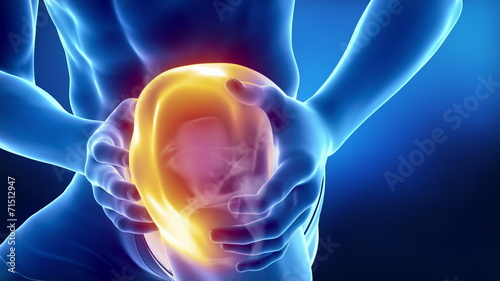 Injured knee concept