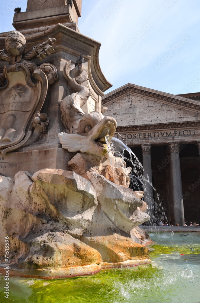 Piękna fontanna Pantheon w rzymie, włochy