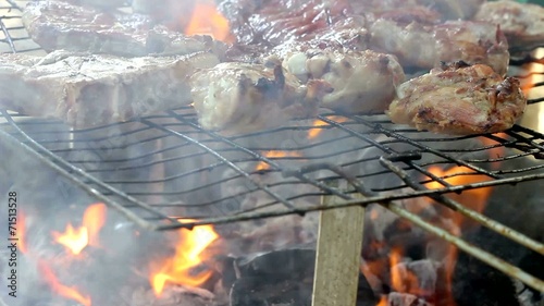 Flame Grilled Cooking on an Open Fire