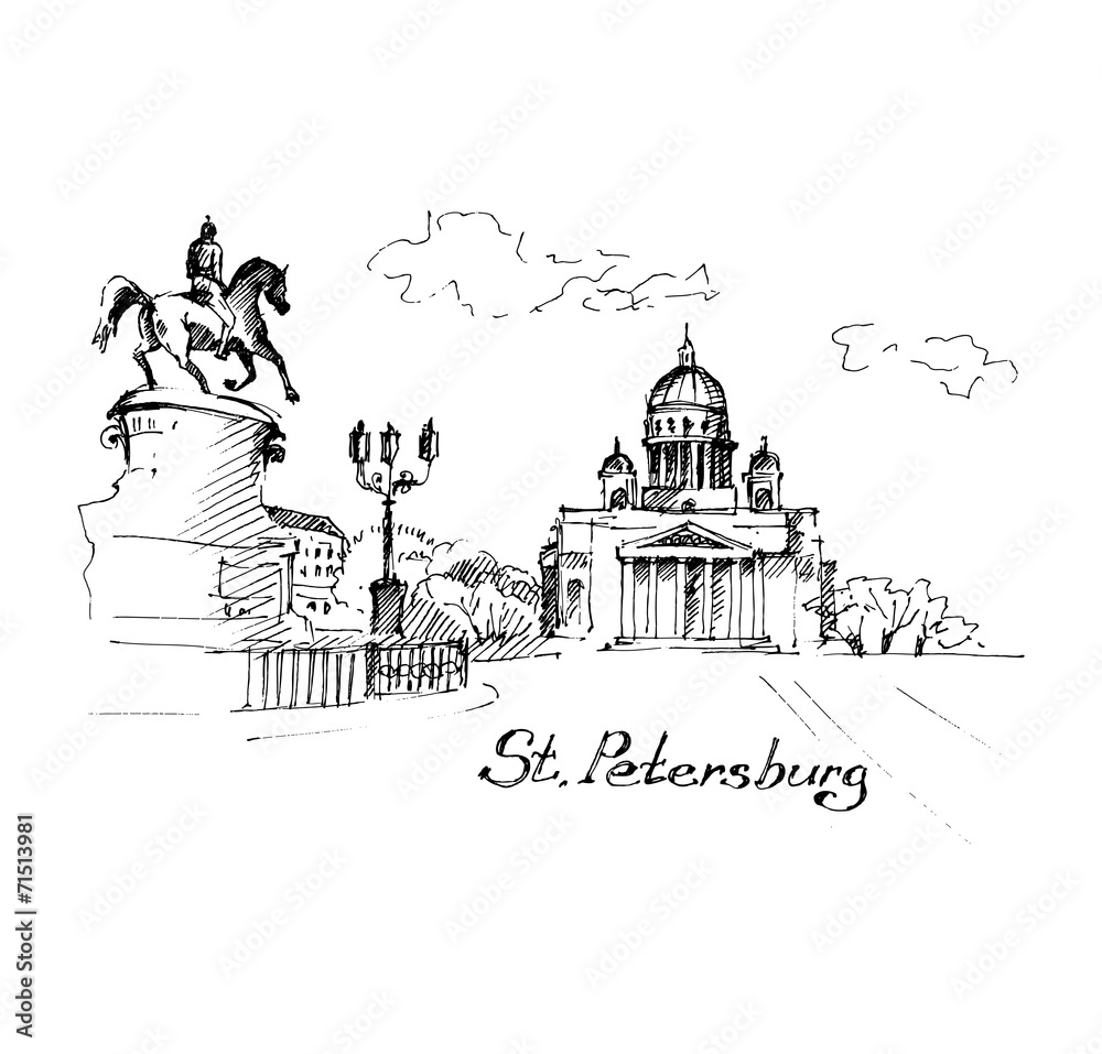 Saint-Petersburg - hand drawn illustration