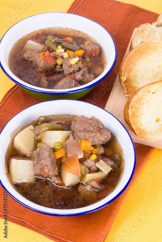 Beef Soup and Toast