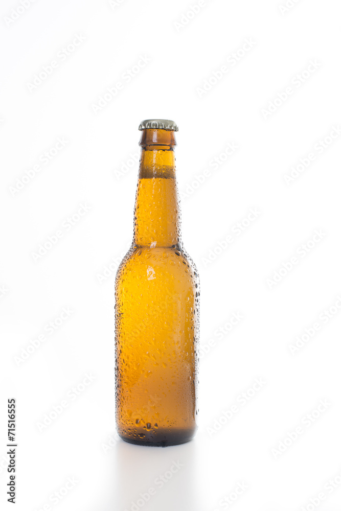 Brown beer bottled isolated on a white background. Brown beer bottled isolated on a white background.