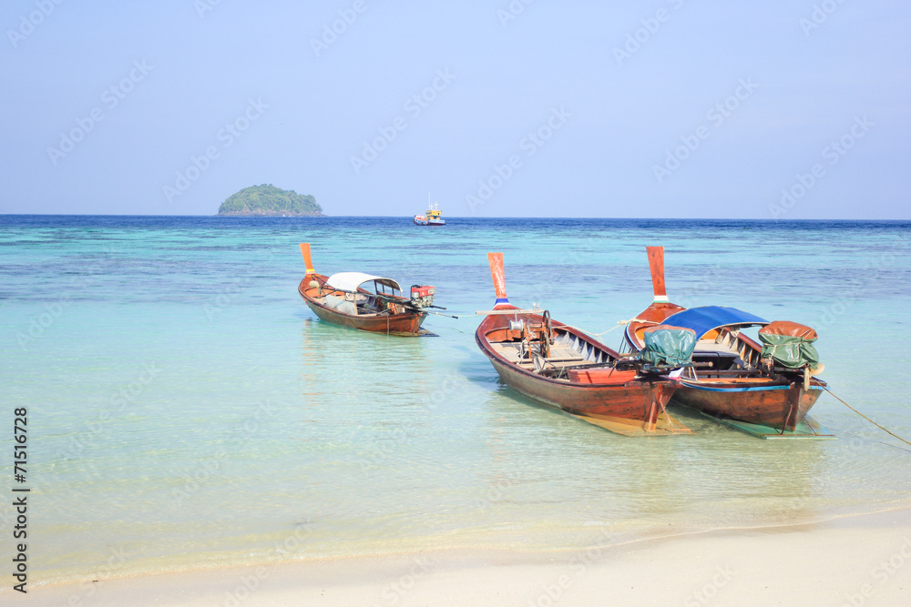 Longtail boat for visit beautiful beach of Koh Lipe, Thailand