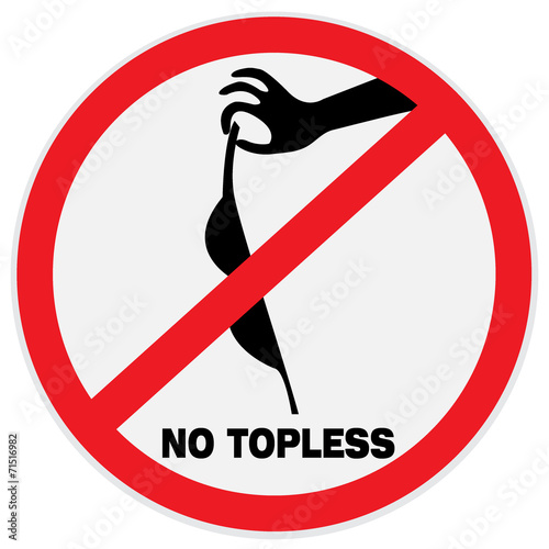 No topless, sign