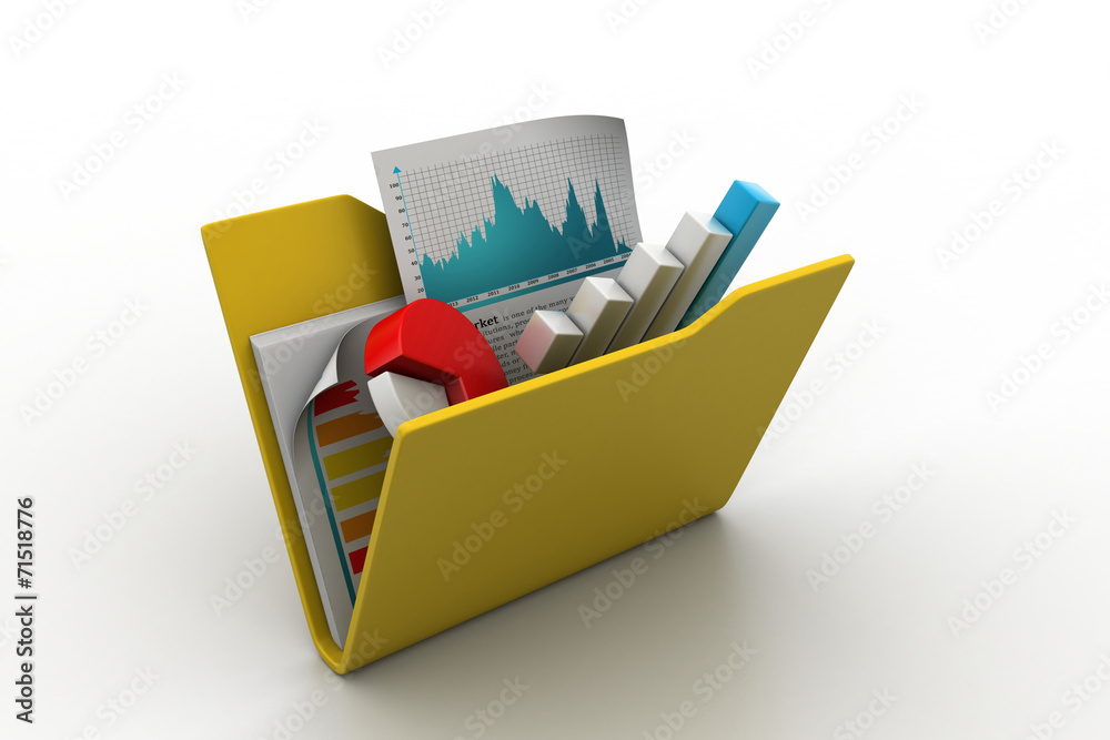 Financial graph in file folder Financial graph in file folder