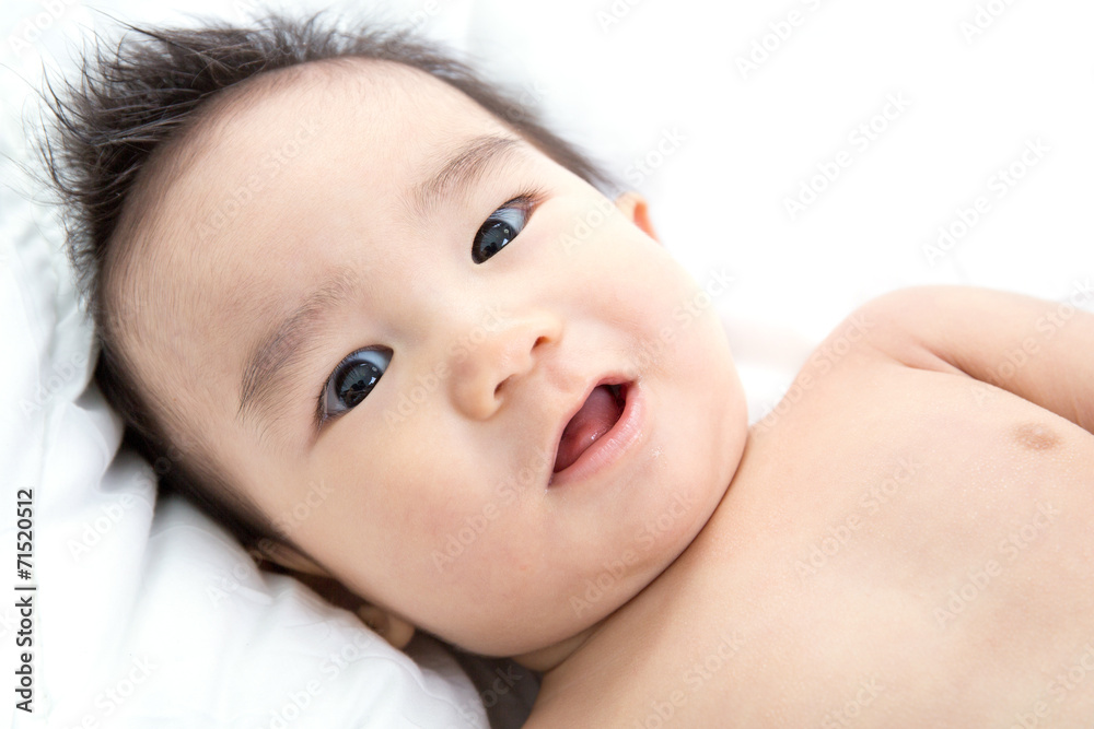 Portrait of smiling asian cute baby