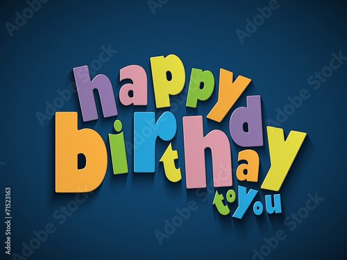 "HAPPY BIRTHDAY" Card (party invitation card message)