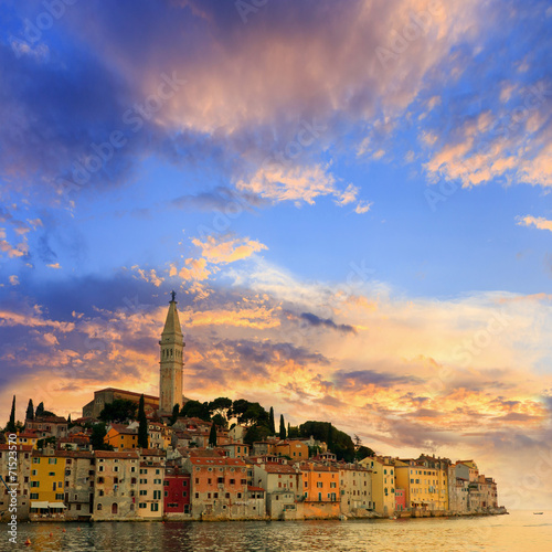 Old town of Rovinj, Croatia, vintage look