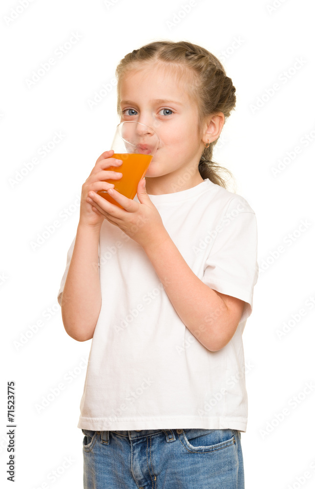 little girl with a glass of juice little girl with a glass of juice