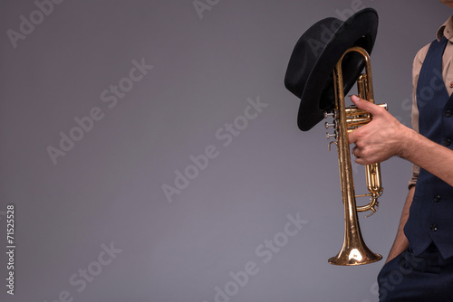 Canvas Print Handsome young jazz man