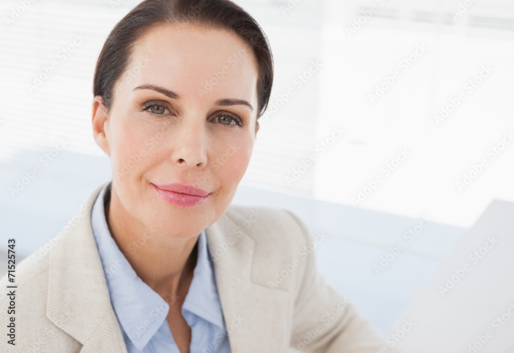 Close up of smiling businesswoman
