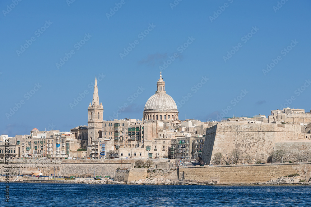 Valletta Skyline with dome and wall