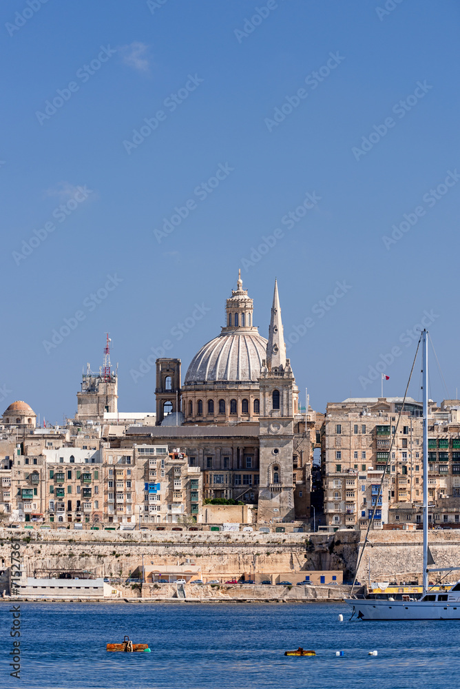 Valletta Skyline with dome at background