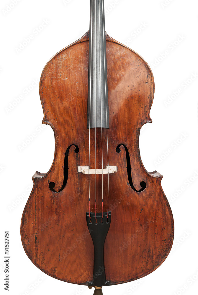 Foto Stock Double bass isolated on white background | Adobe Stock