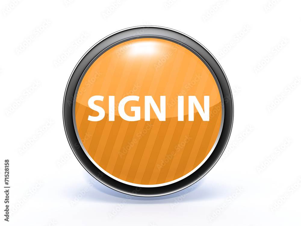 sign in circular icon on white background sign in circular icon on white background