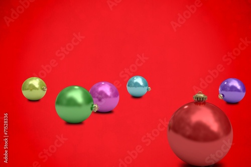 Digitally generated colourful christmas baubles
