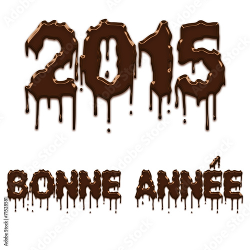 Happy New Year 2015 chocolate french poster