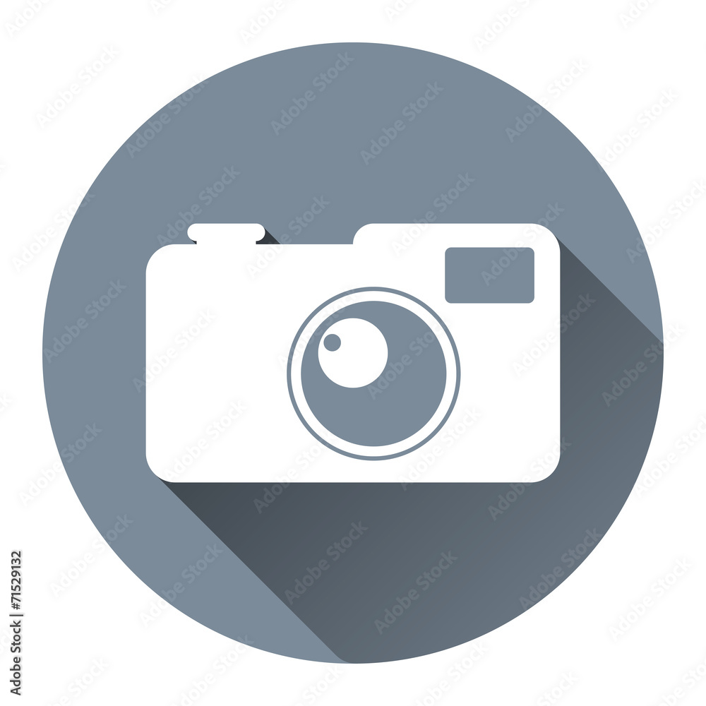Hipster Photo Camera Icon Flat Design Style, Circle Frame Hipster Photo Camera Icon Flat Design Style, Circle Frame