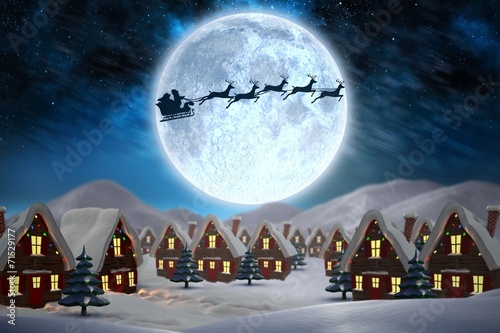 Composite image of cute christmas village photo