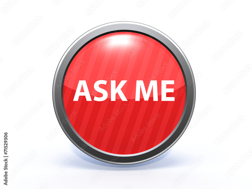 ask me circular icon on white background ask me circular icon on white background
