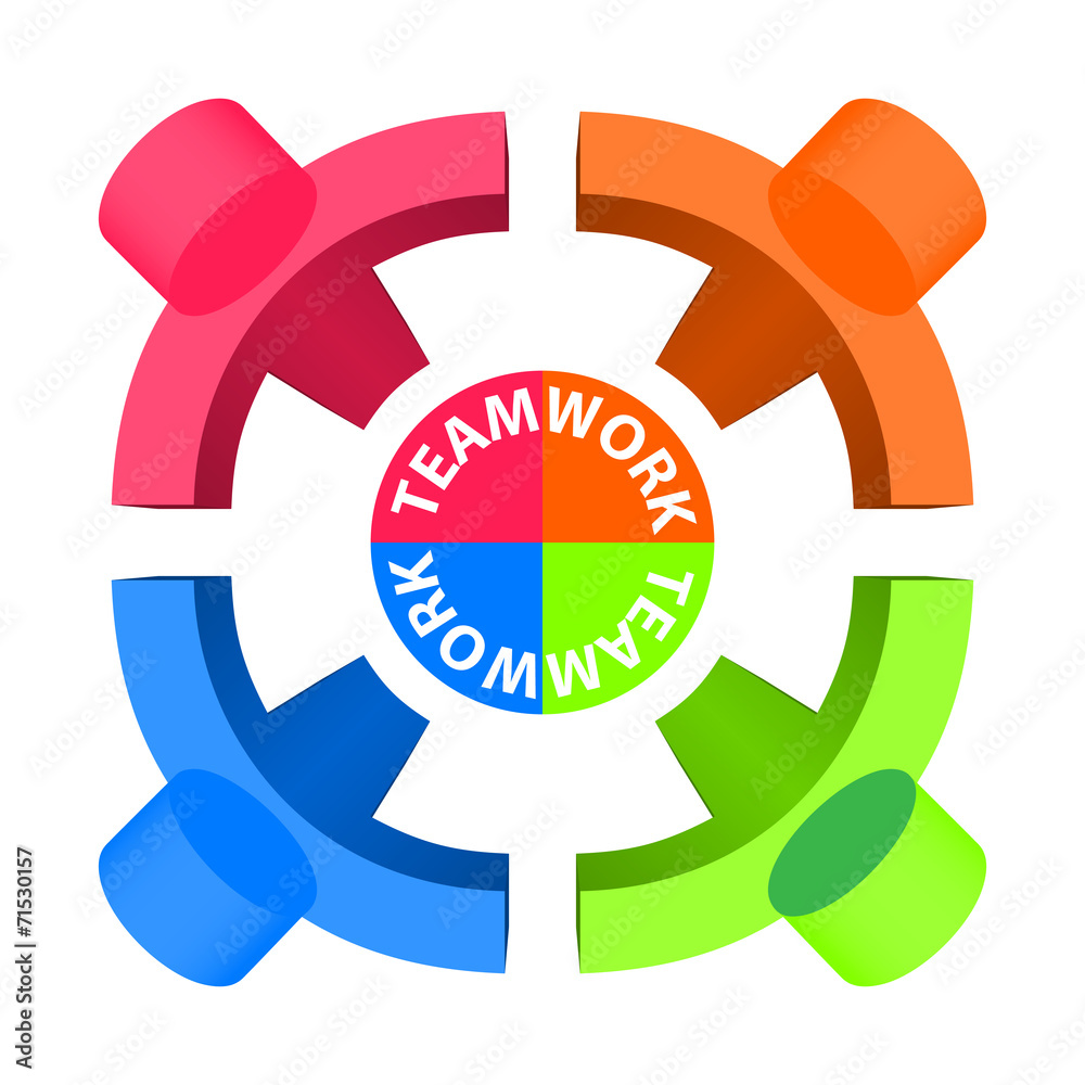Obraz premium Team Work, Friendship, Partnership Concept, Vector Illustration