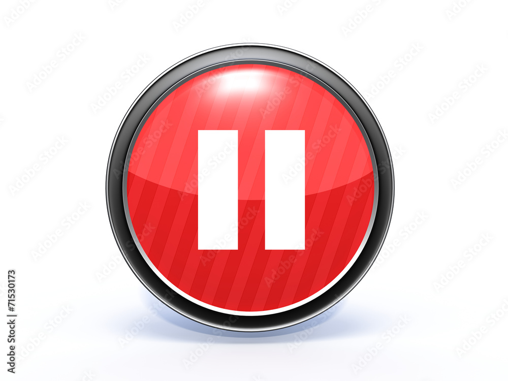 pause circular icon on white background pause circular icon on white background