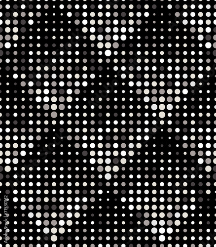 Halftone Rhombus Tiles, Silver Colors, Vector Seamless Pattern