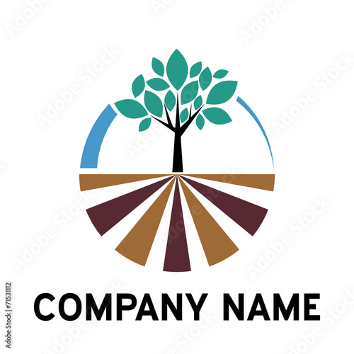 Vector logo Organic farming, Greengrocer