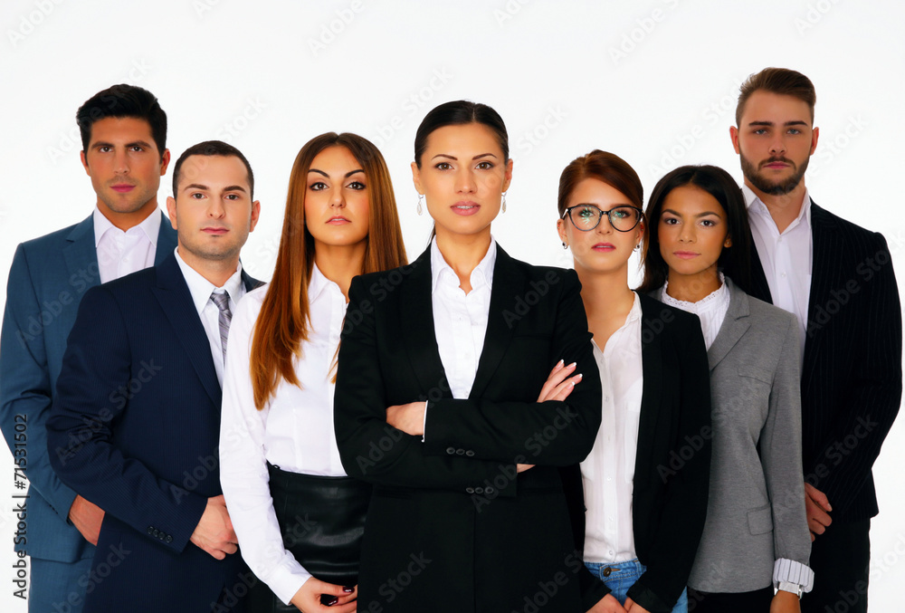 Group of businesspeople standing over white background Group of businesspeople standing over white background
