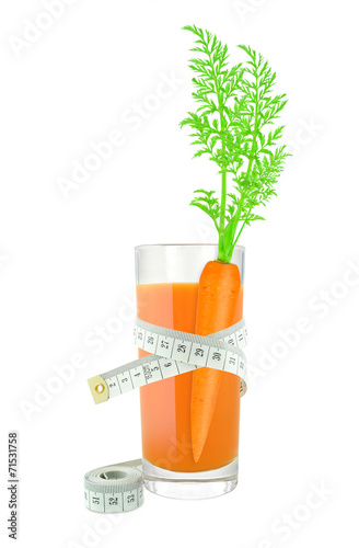 Fototapeta Carrot juice with meter