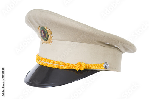 police hat, against of the Vietnam police officer