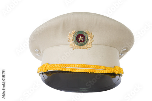 police hat, against of the Vietnam police officer