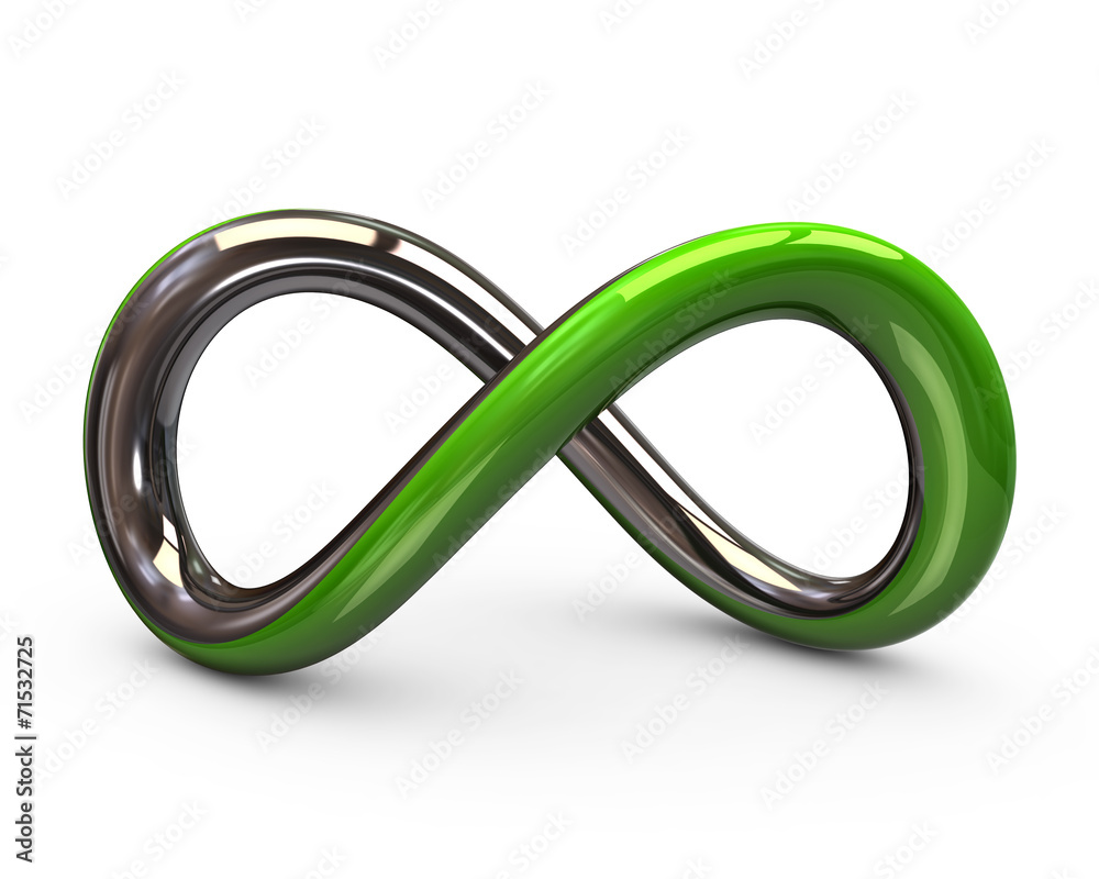 Green and silver infinity symbol Green and silver infinity symbol