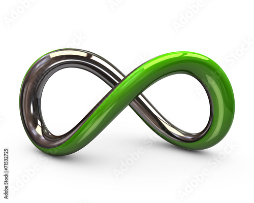 Green and silver infinity symbol